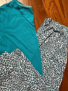 Turquoise Leopard Hue PJ Set
